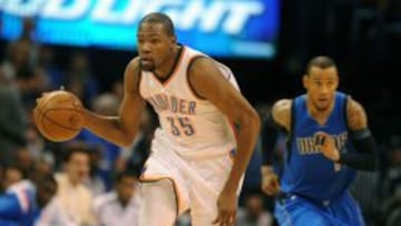 Kevin Durant, en su último partido hasta el momento, ante los Mavericks este pasado jueves.
