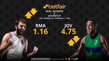 Real Madrid vs. Club Joventut Badalona: horario, TV, pronósticos, estadísticas y clasificación