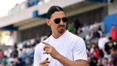 Soccer Football - Serie A - U.S. Sassuolo v AC Milan - Mapei Stadium - Citta del Tricolore, Reggio Emilia, Italy - April 14, 2024 AC Milan advisor Zlatan Ibrahimovic before the match REUTERS/Jennifer Lorenzini