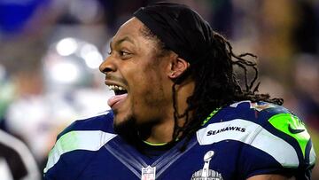 GLENDALE, AZ - FEBRUARY 01:  Marshawn Lynch #24 of the Seattle Seahawks reacts in the second half against the New England Patriots during Super Bowl XLIX at University of Phoenix Stadium on February 1, 2015 in Glendale, Arizona.  (Photo by Rob Carr/Getty Images)