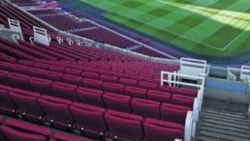 <b>ESPECTACULAR. </b>Aspecto del Emirates Stadium desde la parte más alta del estadio. La visibilidad es perfecta desde cualquier sitio del recinto deportivo.