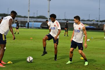 Con el regreso de Alfredo Morelos, el combinando nacional realizó su último entrenamiento antes del partido en el estadio Metropolitano de Barranquilla.