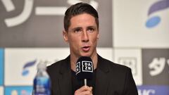 Sagan Tosu forward Fernando Torres speaks about his retirement from football during a press conference in Tokyo on June 23, 2019. (Photo by Kazuhiro NOGI / AFP)