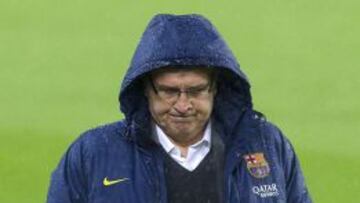 Martino, en la zona t&eacute;cnica durante el Bar&ccedil;a-Levante.