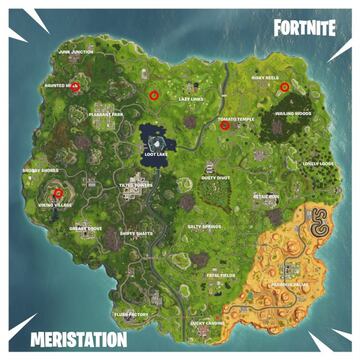 Fortnite Battle Royale: Mapa de las estatuas de g&aacute;rgolas