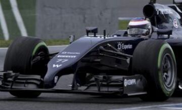 El finlandés Valtteri Bottas pilotando el nuevo monoplaza FW-36 de la escudería Williams.