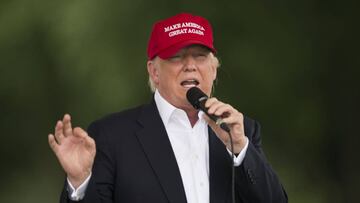 Donald Trump durante un discurso de su campaña.
