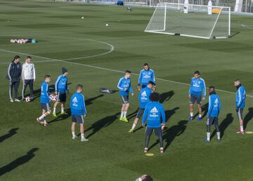 El grupo se ha entrenado con la mente puesta en el partido de Copa de Rey frente al Leganés. 