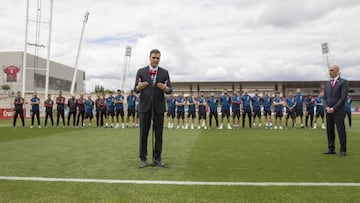 Pedro Sánchez, durante un acto con la Selección española de fútbol.