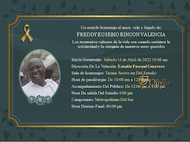 Velación de Freddy Rincón: horario del homenaje, cómo acceder y dónde estará la cámara ardiente
