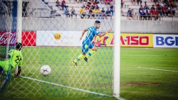 Bonilla celebra su gol con Bangkok
