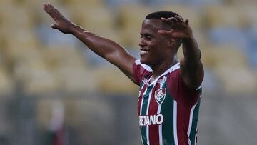 Soccer Football - Brasileiro Championship - Fluminense v Coritiba - Maracana, Rio de Janeiro, Brazil  - August 20, 2022 Fluminense's Jhon Arias celebrates scoring their second goal REUTERS/Sergio Moraes