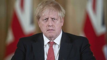 London (United Kingdom), 20/03/2020.- (FILE) British Prime Minister Boris Johnson speaks at a coronavirus news conference inside number 10 Downing Street in London, Britain, 20 March 2020 (re-issued 05 April 2020). According to reports on 05 April 2020, B