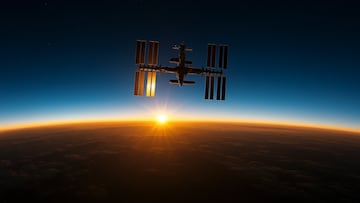 International Space Station over Earth - artist's impression