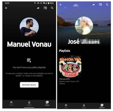 YouTube Music te permite compartir perfiles de sus usuarios
