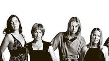 <b>DE GALA. </b>De izda. a dcha: Anna Chakvetadze, Ana Ivanovic, Svetlana Kuznetsova, Maria Sharapova, Justine Henin, Daniela Hantuchova, Jelena Jankovic y Serena Williams.