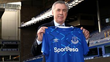LIVERPOOL, ENGLAND - DECEMBER 23: Everton unveil new manager Carlo Ancelotti at Goodison Park on December 23, 2019 in Liverpool, England. (Photo by Jan Kruger/Getty Images)