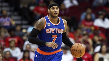 Carmelo Anthony, durante un partido con los New York de la temporada 2016-17.