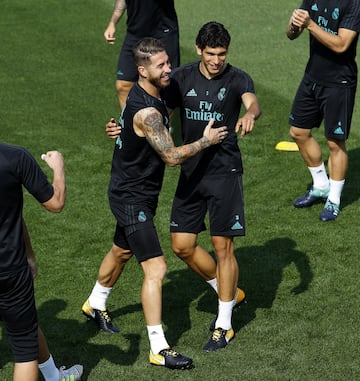 08/09/17 ENTRENAMIENTO REAL MADRID 
SERGIO RAMOS JESUS VALLEJO 