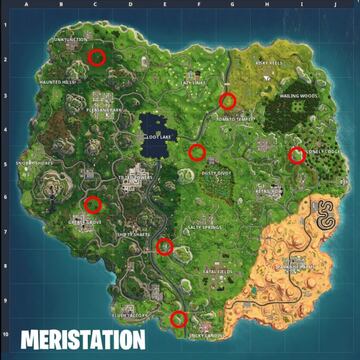 Mapa de las cabezas de piedra de Fortnite Battle Royale