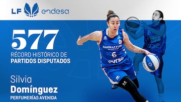 Silvia Domínguez, base del Perfumerías Avenida, jugadora con más partidos en la Liga Femenina Endesa.