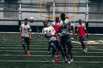 Millonarios entrenó en el Nicholson Fieldhouse de la UCF antes de enfrentar al Everton en Orlando por la Florida Cup.