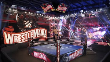 Drew McIntyre celebra su victoria en WrestleMania 36