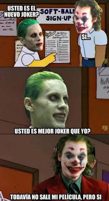 Uno de los memes preferidos fue donde se hacía la comparación del Joker que encarnó Jared Leto en 'Suicide Squad'. 