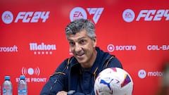 AME7365. MONTERREY (MÉXICO), 01/08/2023.- Imanol Alguacil, entrenador de la Real Sociedad, participa en una rueda de prensa previo a la disputa del partido amistoso de la liga Summer Tour ante el Atlético de Madrid el próximo 2 de agosto en el Estadio BBVA, hoy en Monterrey (México). EFE/ Miguel Sierra
