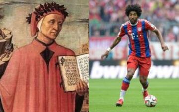 Dante Alighieri fue un poeta italiano, que escribió una de las obras cumbres de la literatura universal, la Divina comedia; así como varios tratados en latín sobre literatura, política y filosofía. El internacional brasileño Dante Bonfim actualmente milita en el Niza, aunque el central alcanzó la popularidad en el Bayern Múnich.