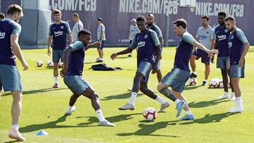 Con el alta de Malcom, el técnico del barcelona pudo dirigir esta semana sus dos primeros entrenamientos con todos los efectivos disponibles. El técnico tuvo que descartar a cuatro jugadores más Lenglet, sancionado.