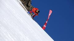 Ricardo Adarraga realiza una bajada durante la primera prueba de la Copa del Mundo de Speed Ski celebrada en Vars (Francia).