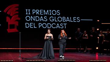 Malaga (España) 03/05/2023 II edicion de los Premios Ondas Globales del Podcast que se celebran hoy en Malaga en el Teatro Soho CaixaBank. El acto ha contado con la presencia del alcalde de Malaga, Francisco de la Torre; el presidente ejecutivo de PRISA Media, Carlos Nuñez; y la directora general de PRISA Audio, Maria Jesus Espinosa de los Monteros, entre otras personalidades. 
Foto: Garcia-Santos