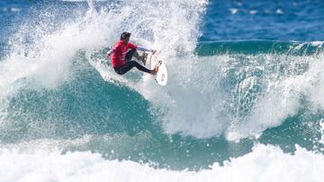 PANTIN,GALICIA- September 7: Miguel Pupo of Brasil advances to Semi Final  of the ABANCA GALICIA CLASSIC SURF 2019 after winning Heat 4 of Quarter Final on September 7, 2019 in Pantin,Galicia.