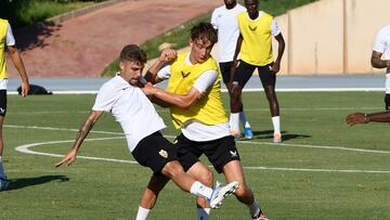 Svidersky en un entrenamiento con la primera plantilla.