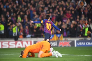 2-0. Leo Messi celebró el segundo gol.