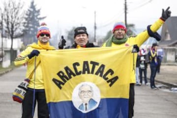 El aforo del estadio Germán Becker en Temuco será lleno en su mayoría por hinchas colombianos.