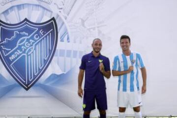 Presentación de la nueva equipación que lucirá el Málaga esta próxima temporada.