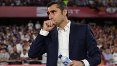 Ernesto Valverde durante la final de la Copa del Rey entre Barcelona and Valencia en el Estadio Benito Villamar&iacute;n.