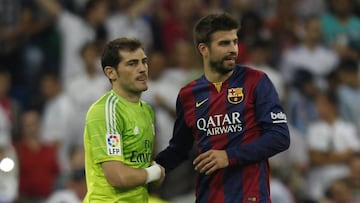 Casillas y Piqu&eacute;, en un Cl&aacute;sico en 2014.