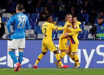 1-1. Antoine Griezmann celebr¨® el gol del empate.