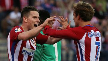 Gameiro dedica a Griezmann el gol al Málaga.