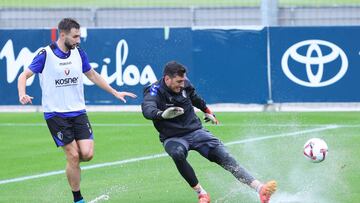 Herrera durante un entrenamiento.