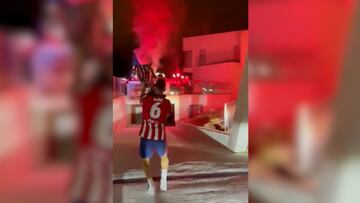 Firecrackers and flares, a hero's welcome as Koke arrives home with the LaLiga title