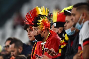 Aficionados de la selección de Bélgica.