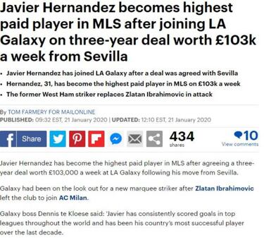 Así reaccionó el mundo ante el fichaje de Chicharito con LA Galaxy
