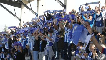 Aficionados del Deportivo en el partido ante Unionistas.