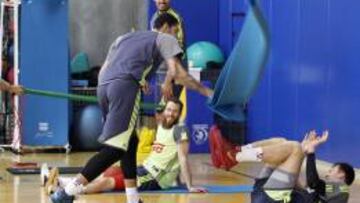 Lima bromeaba ayer con Doncic mientras Rudy, Trapero, Ayón y Sergio eran testigos.