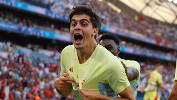 Juanlu celebra el gol de la victoria de la Selección ante Marruecos.