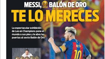 La prensa de Barcelona ya pide el Balón de Oro para Lionel Messi